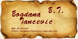 Bogdana Tančević vizit kartica